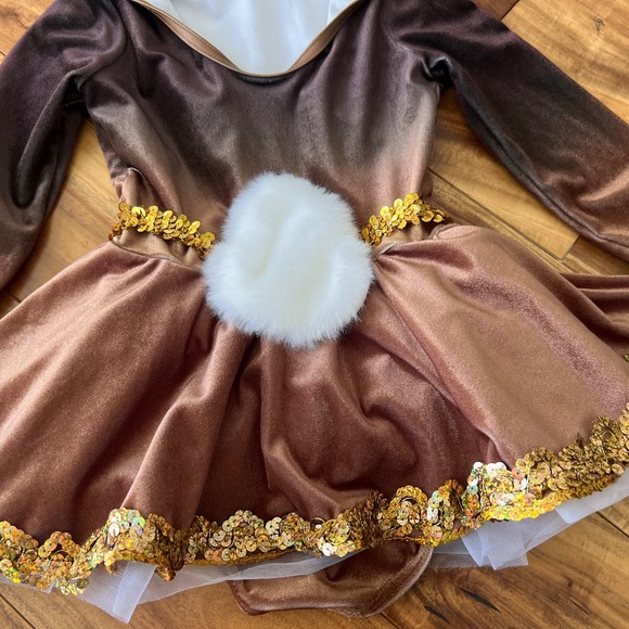 WEISSMAN Run Rudolph Run Dance Ice Skating Costume Size SC Small 6/7 - Picture 7 of 14